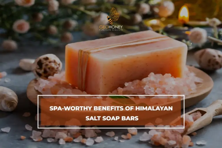 A bar of Himalayan salt soap, known for its rich history and numerous skin benefits, including deep cleansing, exfoliation, and skin nourishment.